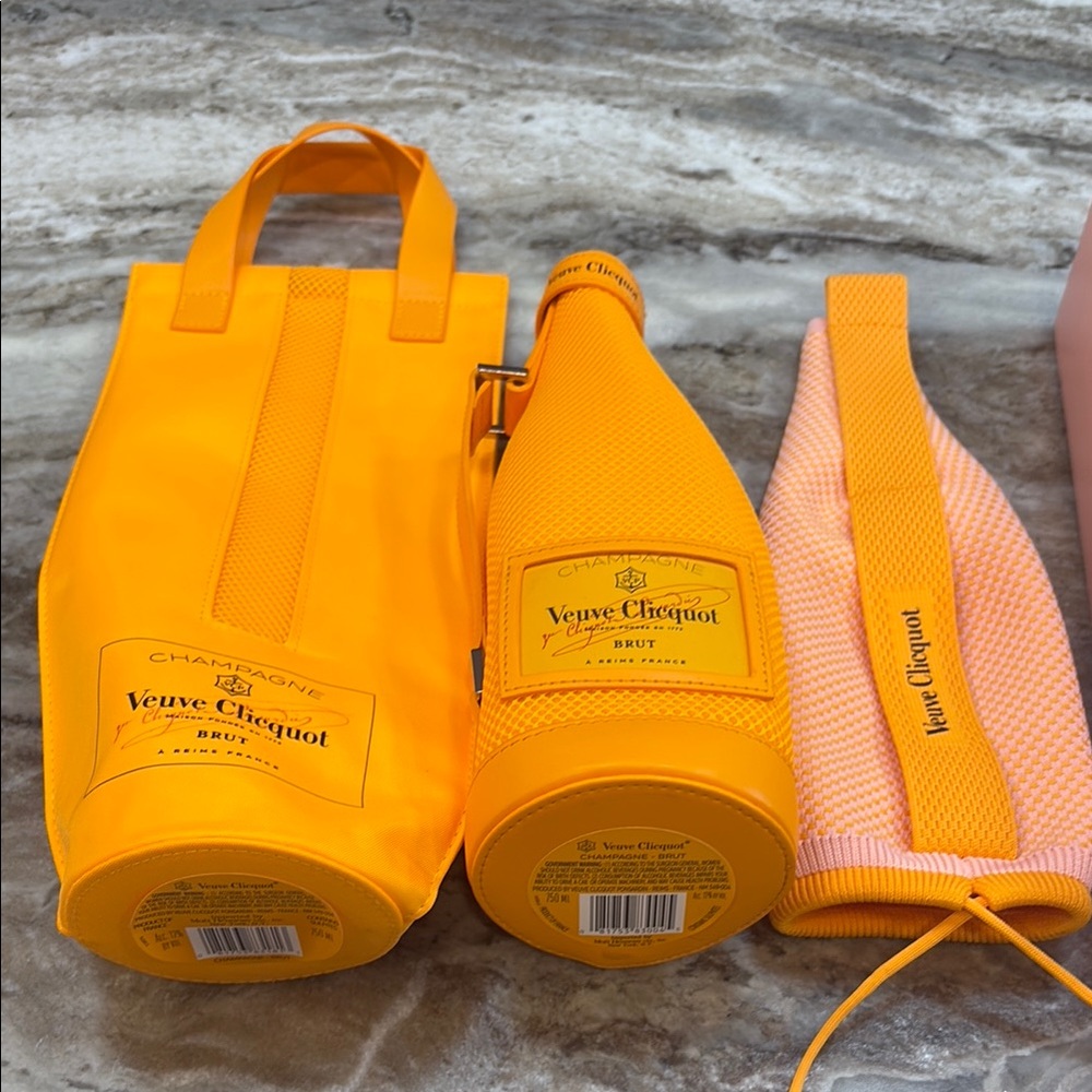 Veuve Clicquot Champagne Bottle Set in Vibrant Orange
